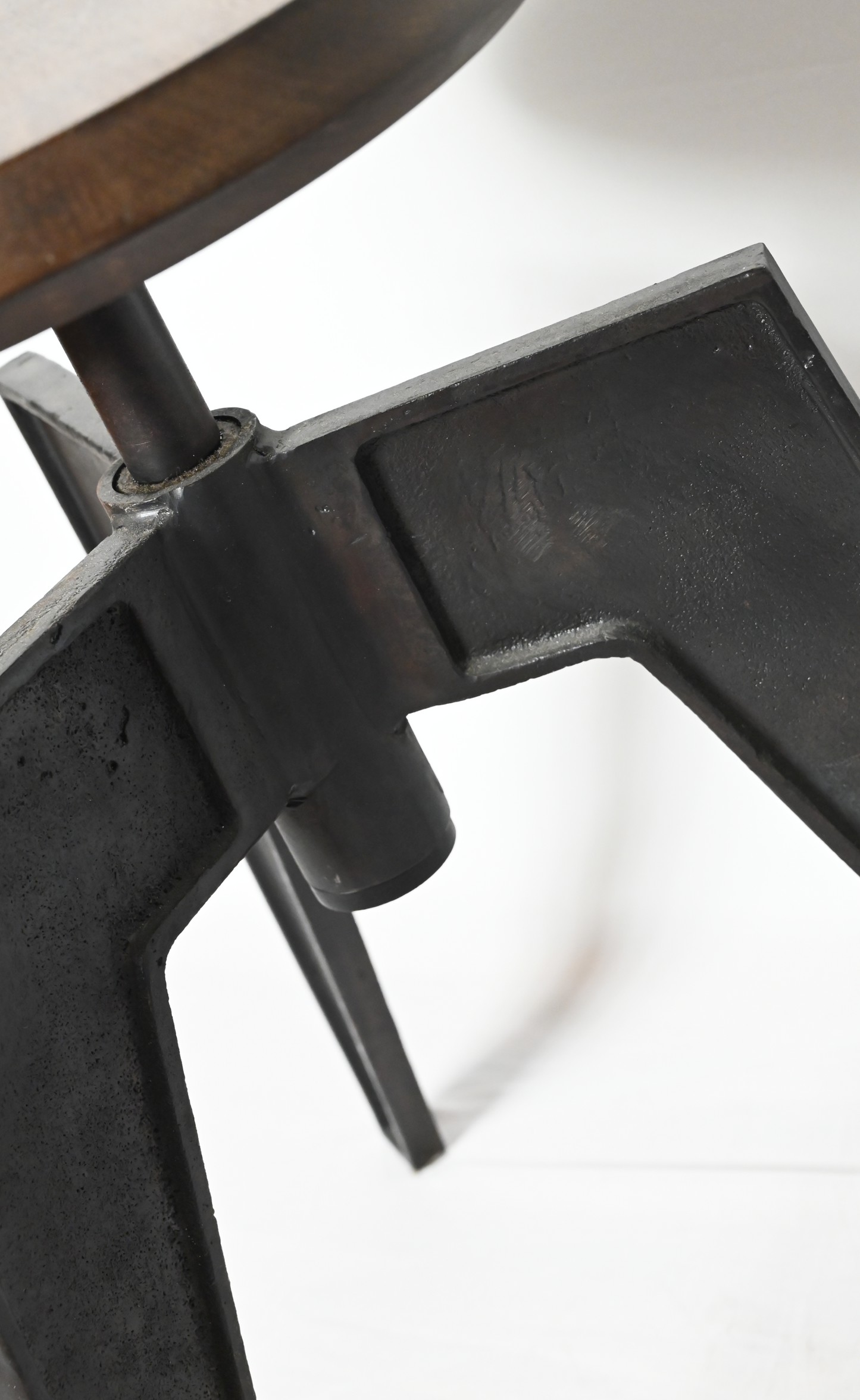 Wood Top - Cast Iron Stool
