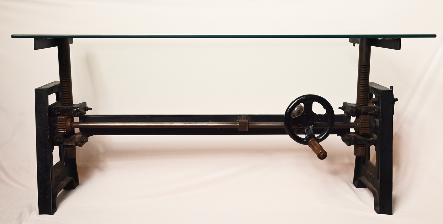 Cast Iron Adjustable Glass Table